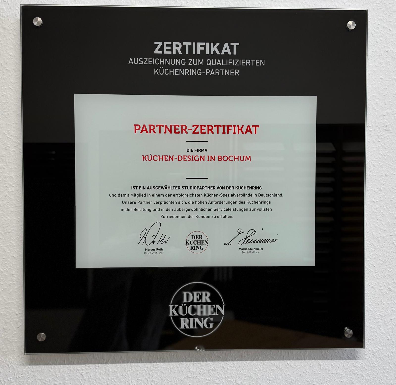 Küchenring Mitgliedschafts-Zertifikat